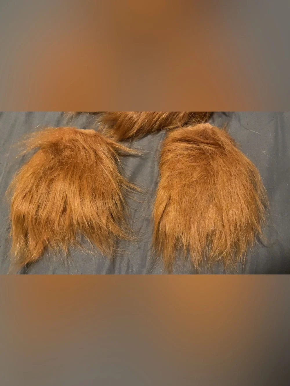Dog Costume Faux Fur Brown Novelty Animal Hat with fur bracelets